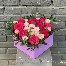 Цветочная композиция из Розы в коробке #REPLACE_PRED# Видяево