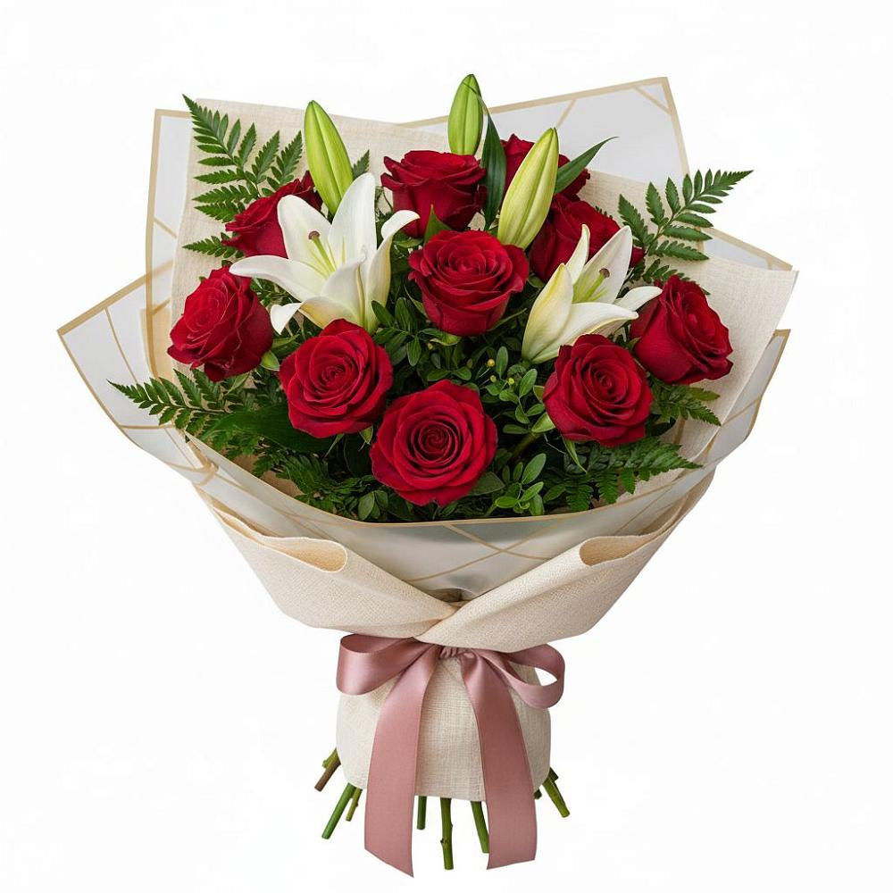 Букет цветов из: Лилии и Розы в Видяево