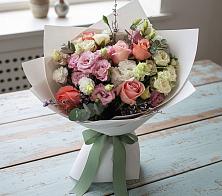 Букет цветов из:  Розы, Лизиантусы и Гвоздики #REPLACE_PRED# Видяево