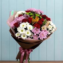 Букет цветов из:  Розы, Хризантемы и Альстромерии #REPLACE_PRED# Видяево