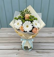 Букет цветов из:  Герберы, Розы и Хризантемы в Видяево