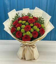 Букет Стихотворение в Видяево Букет цветов из:  Розы и Хризантемы в Видяево